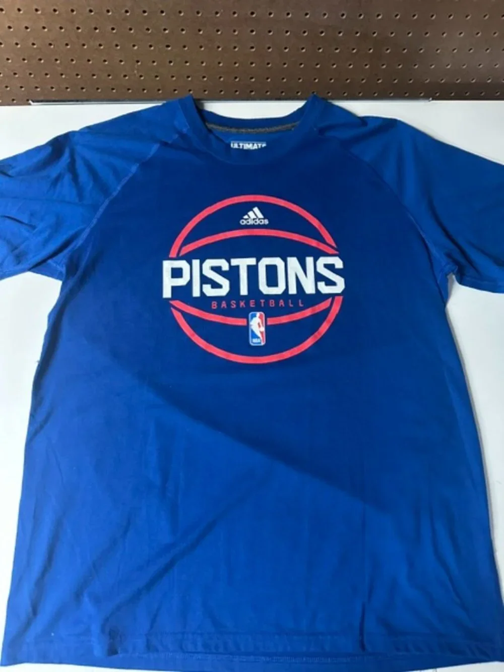 Detroit Pistons Blue XL Adidas SS Ultimate Tee Climalite T-Shirt